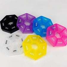 Daily Pill Box 7 Day Week Weekly Organiser Storage Medicine Tablet Dispenser UK