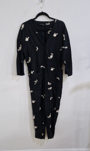 Zara black white - black, floral