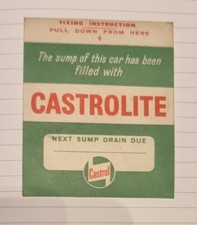 Castrolite Sump Drain Decal Sticker Classic Car Ford jaguar MG 