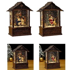 Lighted Christmas Snow Globe Lantern Glitter Decorative Christmas Decoration