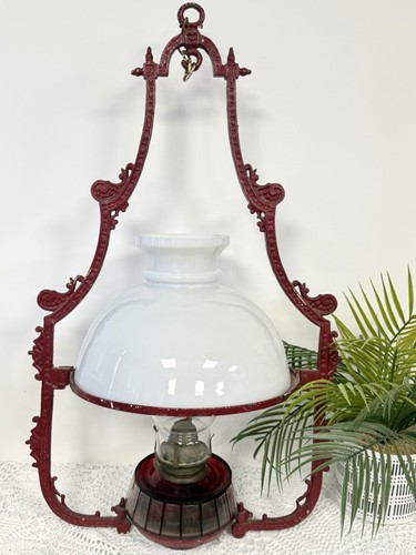 Antique hanging oil - lamp, with