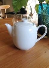 White Porcelain Pillivuyt France Teapot, 12.5cm Tall