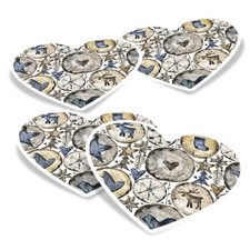 4x Heart Vinyl Stickers Nordic