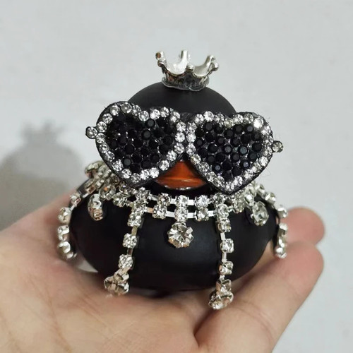Bling diamond rubber duck car - rubber,