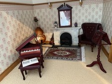 Miniature Victorian Dolls House Library Room Kit 1/12 Scale