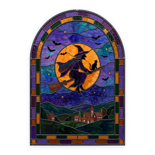 Witch and cat - witch, moon