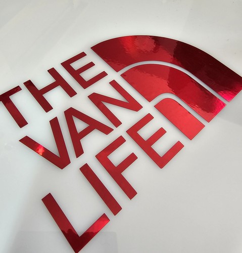 The van life sticker red - van,
