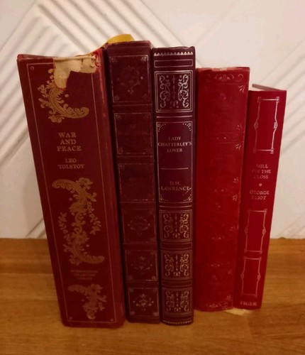 Book red faux leather - x5,