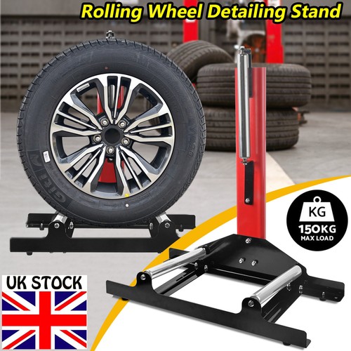 Rolling wheel detailing stand - wheel,