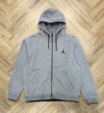 Air Jordan Full Zip Back Print Logo Grey Zip Hoodie Men’s L