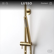 Lusso Stone Brushed Gold Shower riser Rail with Luxe shower head. RRP £427