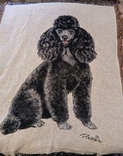 Black poodle tapestry afghan - black,