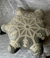 Star Shaped Cushion with Beading and Embroidery Decorative Pillow - Christmas