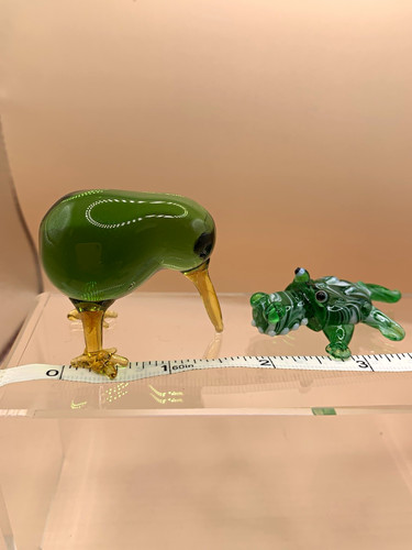 Green glossy glass animal - glossy,