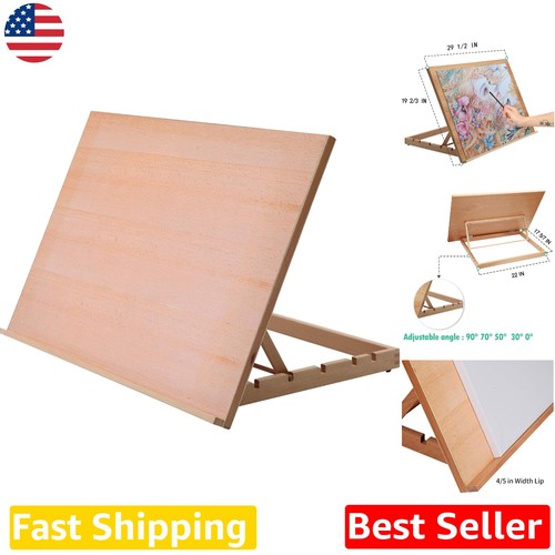 Adjustable wood drafting table - wood,