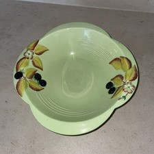 VINTAGE CARLTON WARE SALAD LARGE BLACKBERRY PEDESTAL BOWL 25cm. 8cm 1930s VGC