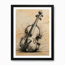 Pencil Drawing Of A Violin Art