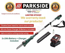 Parkside Cordless Telescopic Pole Chainsaw 20V Li-ion Battery & Charger WARRANTY