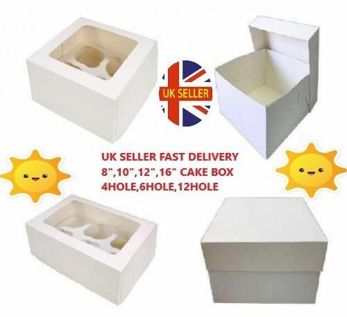 White cake boxes - white, lid