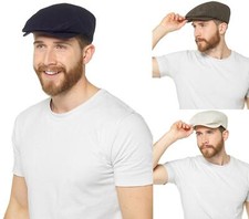 Mens Linen Flat Cap