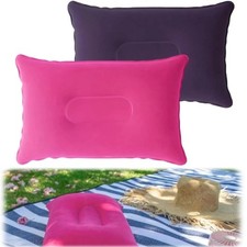 2X Soft Inflatable Pillow Beach Sunbed Neck Pillow for Camping Traveling
