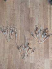 JOBLOT GLASS PERFUME BOTTLE STOPPERS DROPPER CLEAR GOLD TRIM VINTAGE 