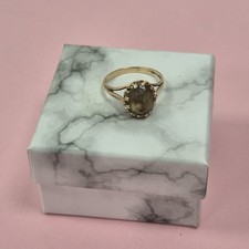 Vintage Oval Smoky Quartz 9ct
