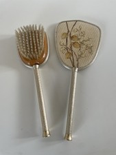 Vintage Dressing Table Vanity Brush and Mirror Set Gold Tone Country Decor