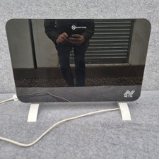 Electric Panel Heater Glass Freestanding Black Adjustable Thermostat 1000W 