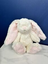 TESCO F & F CREAM WHITE BUNNY RABBIT SOFT TOY WITH PINK EARS & FEET 8” tall