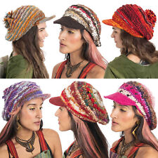 Hand Knitted Slouchy Baker Boy Cap, Upcycled Artisan Wool Hippy Hat, Hippie Hat