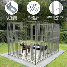 Steel Dog Run Panels Galvanised Kennel Enclosure Pen Fence Outdoor All Sizes