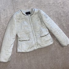 Monnalisa White Light Weight Padded Puffer Down Jacket Cute Party Coat 6 Yr