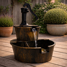 Garden Water Fountain Barrel