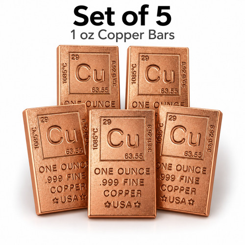 1oz copper elemental bar - 5x,