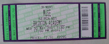 MUSE Rare Brixton Academy London 30th May 2001 Unused Complete Ticket Stub