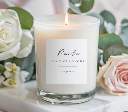 Personalised bridesmaid candle - bridesmaid,
