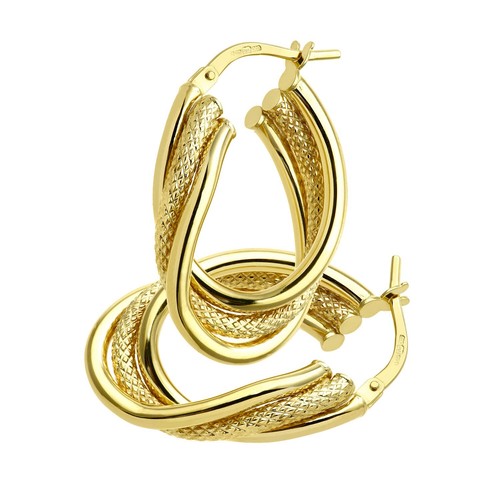 9ct yellow gold hoop earrings - 9ct,