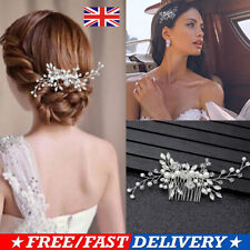 Flower Wedding Bridal Hair Accessories Comb Clips Piece Crystal Diamante Pearl