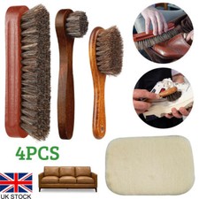 4x Shoe Brush Set - Horsehair