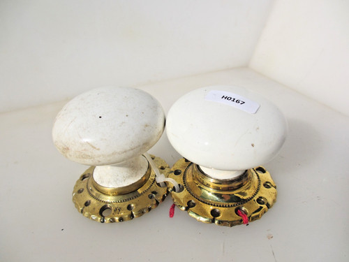 Antique ceramic door knobs - ceramic,