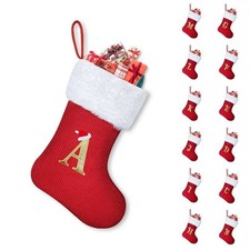 Christmas Stockings A-Z Large Santa Sack Father Socks Gifts Bag XMAS Home Decor