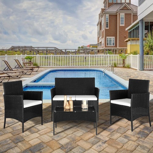 Office patio black rattan - 4, pc