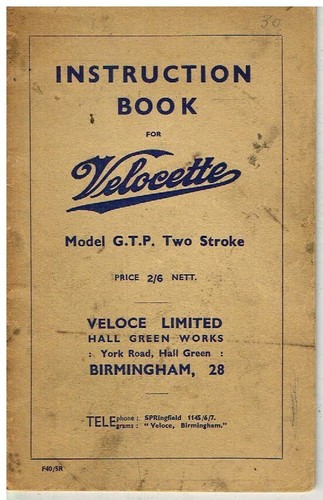 Velocette model gtp 200cc - velocette,