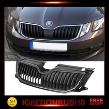 FOR SKODA OCTAVIA FRONT BUMPER UPPER GRILL WITH CHROME TRIM 5E0853651 (13-17) UK