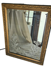 LARGE OLD GILT EDGED MIRROR