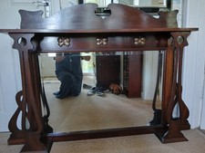 Antique Mahogany Overmantle mirror.