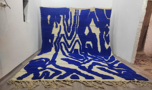 Moroccan berber wool rug - wool,