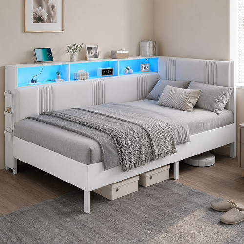 Single day bed frame - single, storage