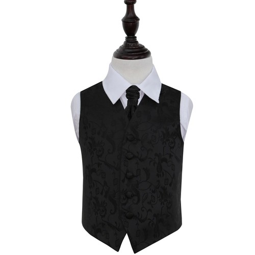 Black woven floral boys - woven,